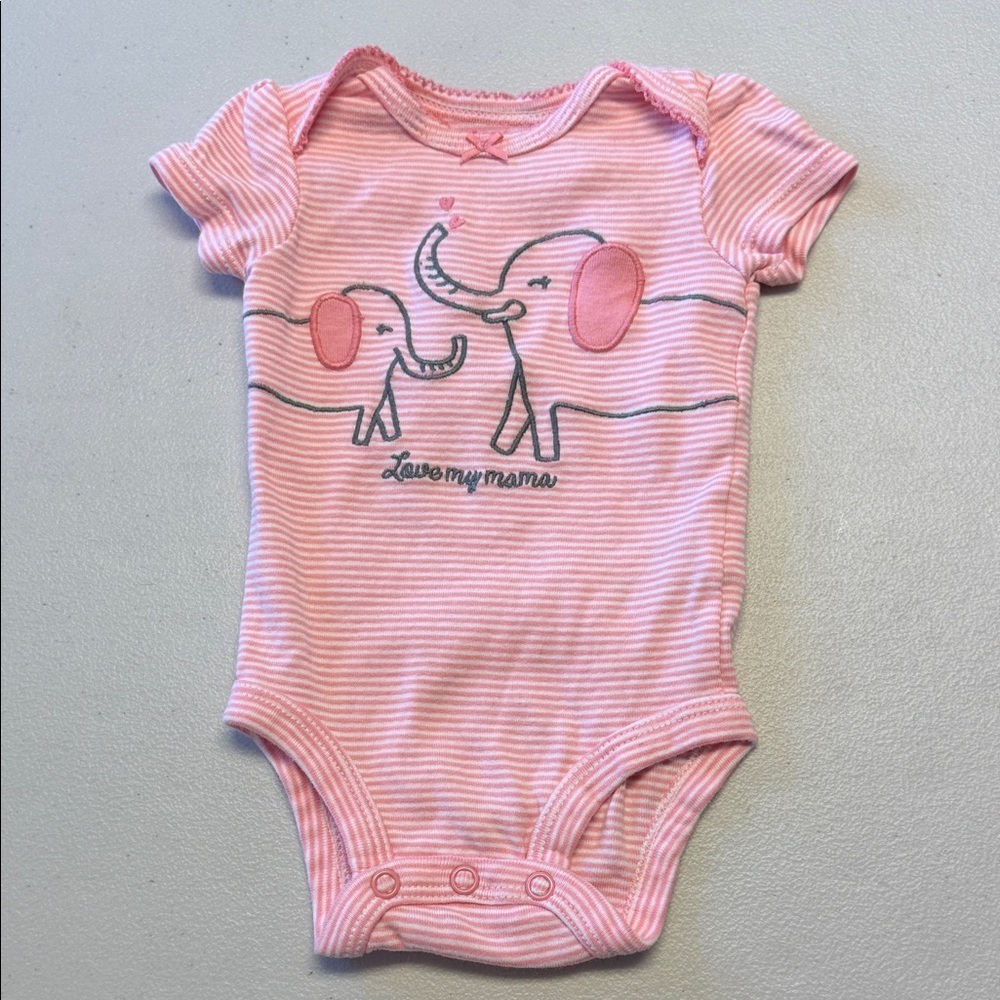 Carters Pink Elephant Bodysuit